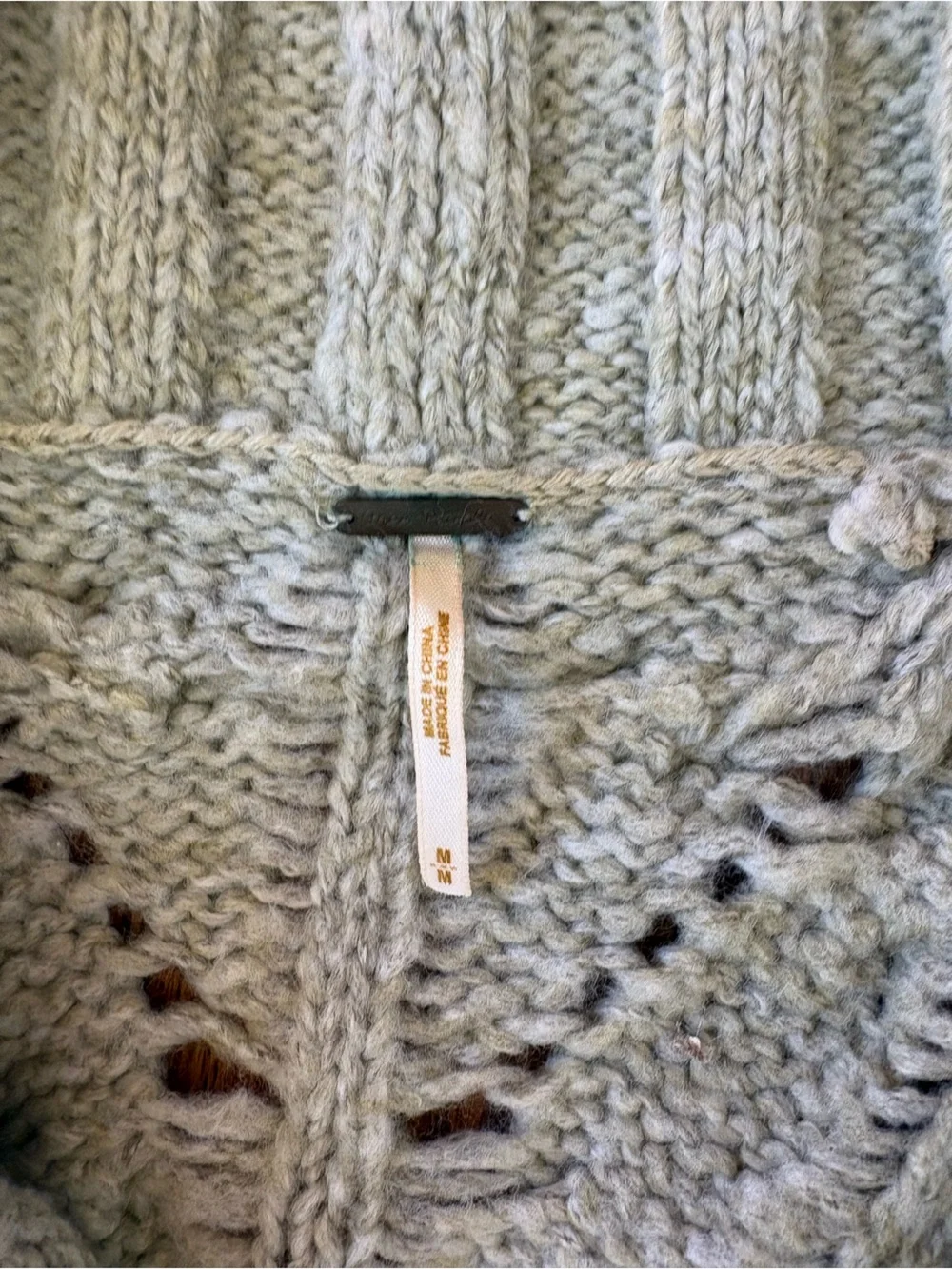Vintage Y2K Free People Chunky Knit Wool Blend Cardigan Sweater in Light Sage